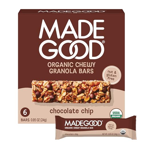 MadeGood Chocolate Chip Granola Bars, 0.85 oz Each (6 Bars)