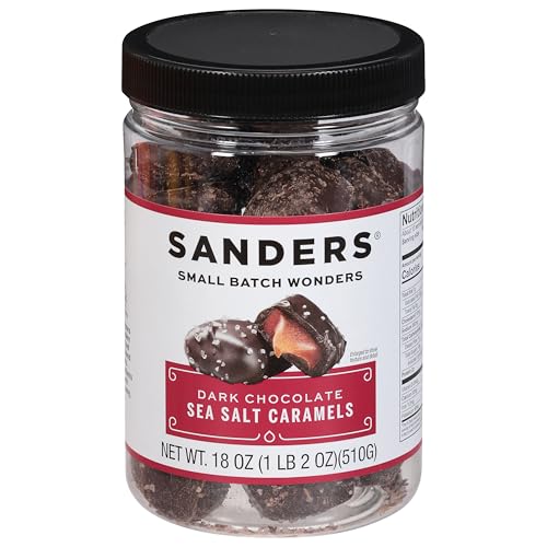 Sanders Dark Chocolate Sea Salt Caramels, 18 oz Tub