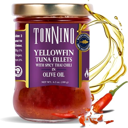 Tonnino Spicy Thai Chili Yellowfin Tuna Fillets, 6.7 oz (Pack of 6)