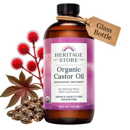 Heritage Store Organic Castor Oil, Cold Pressed, 16 fl oz