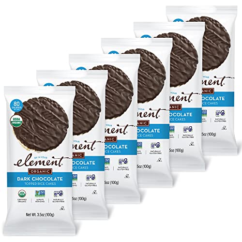 Element Snacks Dark Chocolate Topped Rice Cakes (Pack of 6)