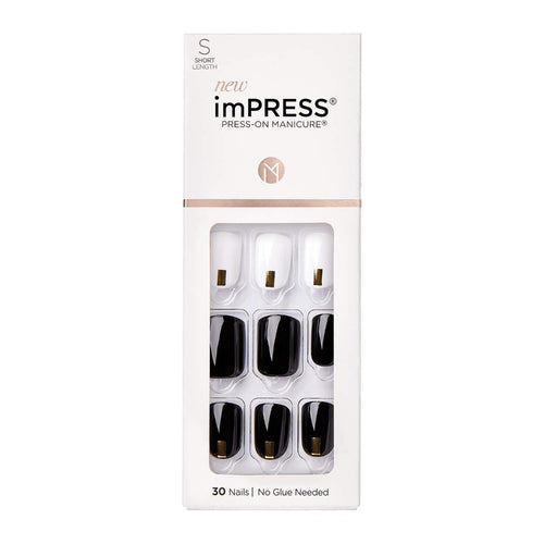 Kiss Impress Press-On Nails, My Worth, Short Square French, 30 Count