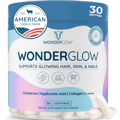 WonderCow Hair, Skin & Nails Vitamins with Bovine Colostrum, 30 Servings
