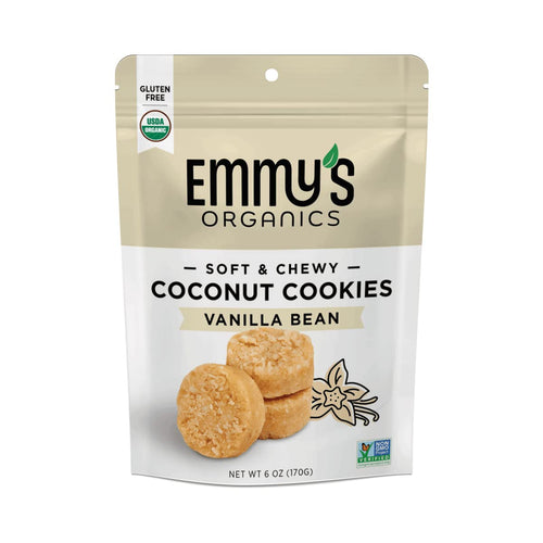 Emmy's Organics Coconut Cookies, Vanilla Bean, 6 oz (Pack of 2)