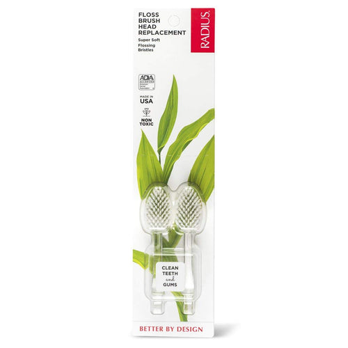Radius Toothbrush Replacement Heads for Source and Tour Toothbrushes, Soft (Pack of 2)