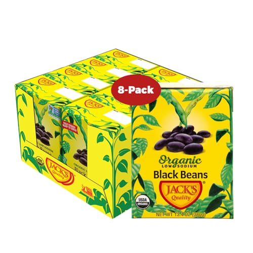 Jack's Organic Black Beans, 13.4 oz (Pack of 8)