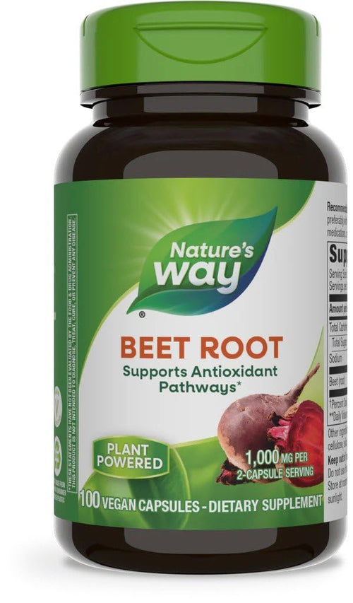 Nature's Way Beet Root 500 mg, 100 Vegetarian Capsules (Pack of 3)