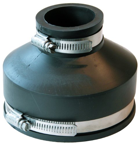 Fernco P1056-415 Flexible Reducing Coupling with Clamp, 4-Inch to 1-1/2-Inch
