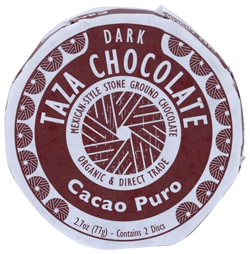 Taza Chocolate Organic Mexicano Disc, 70% Dark Chocolate Cacao Puro, 2.7 oz