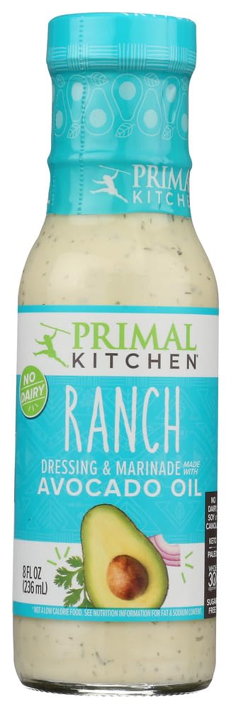 Primal Kitchen Organic Ranch Dressing, Avocado Oil-Based, 8 oz (Pack of 2)