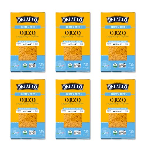 DeLallo Gluten-Free Orzo Pasta, 12 oz (Pack of 6)