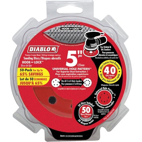 Diablo Fast Sanding Discs, 5 in, 40 Grit (Pack of 50)