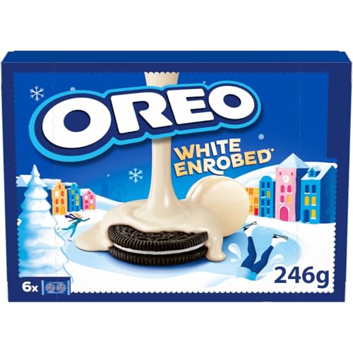 Oreo Snowy Enrobed White Chocolate Coated Biscuits, 246 g (Pack of 6)