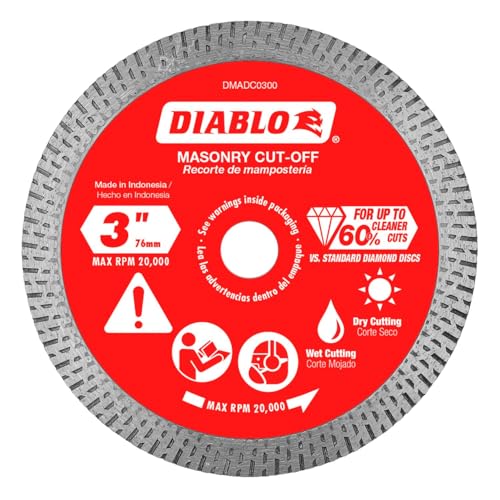 Diablo Diamond Continuous Rim Masonry Cut-Off Disc, 3 Inch