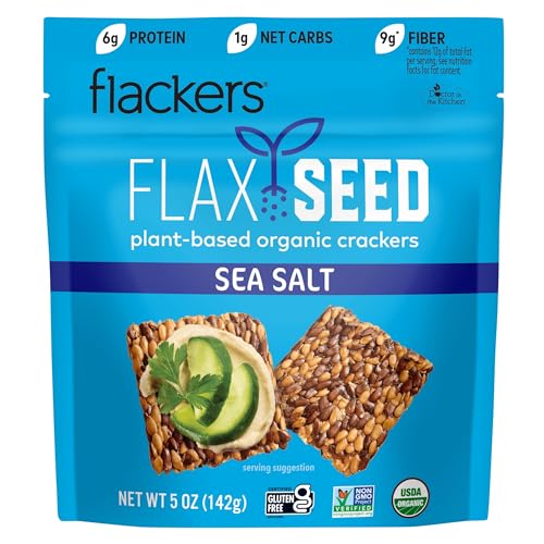 Doctor in the Kitchen Flackers Sea Salt Crackers, 5 oz (Pack of 12)