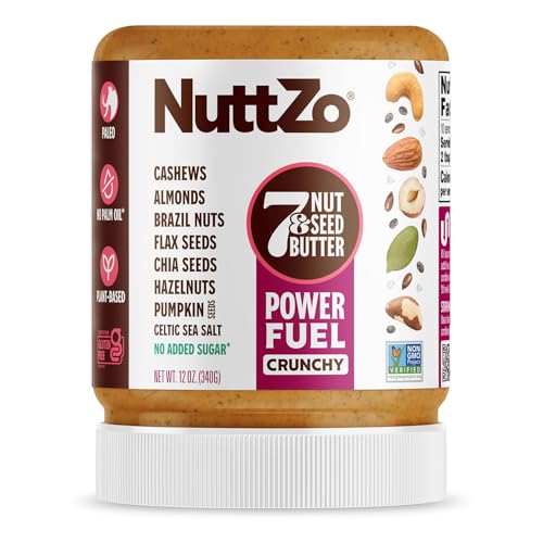 NuttZo Natural Paleo Power Fuel Crunchy 7-Nut-and-Seed Butter, 12 oz