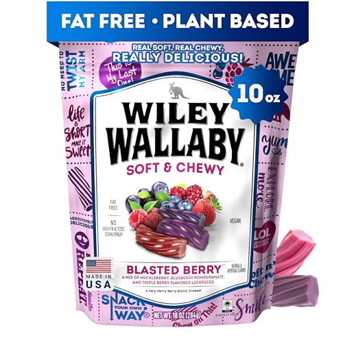 Wiley Wallaby Blasted Berry Licorice Candy, 10 oz