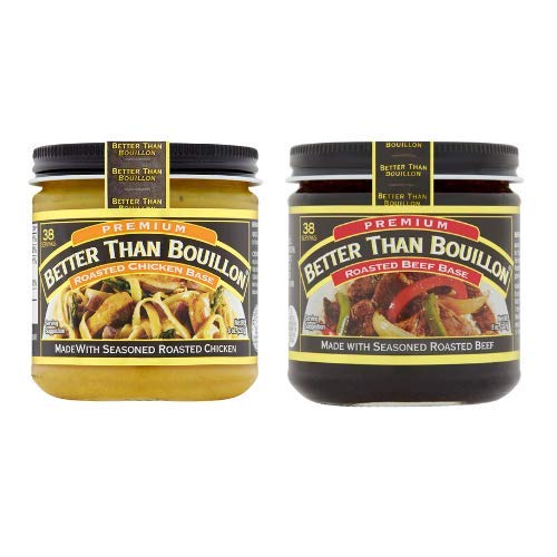 Better Than Bouillon Roasted Beef Base & Roasted Chicken Base, 8 oz Jars (Pack of 2)