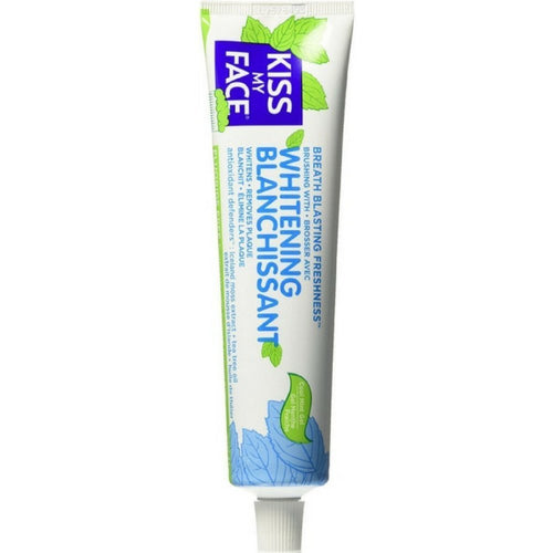 Kiss My Face Whitening Cool Mint Toothpaste, Fluoride-Free, 4.5 oz (Pack of 3)