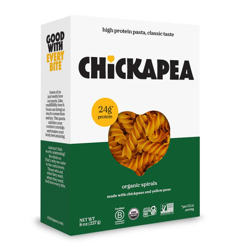 Chickapea Organic Chickpea and Red Lentil Rotini Pasta Spirals, 8 oz