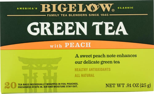 Bigelow Green Tea with Peach, 20 Count (Pack of 2)
