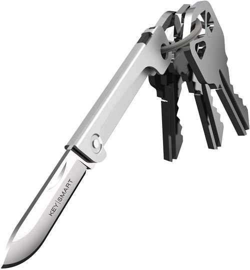 KeySmart Mini Knife Keychain Pocket Knife, Silver