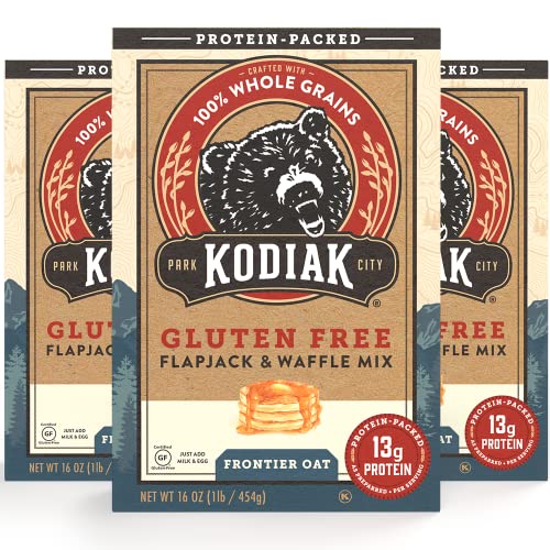 Kodiak Cakes Frontier Oat Gluten-Free Flapjack and Waffle Mix, 16 oz (Pack of 3)