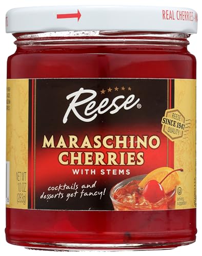 Reese Red Maraschino Cherries with Stems, 10 oz
