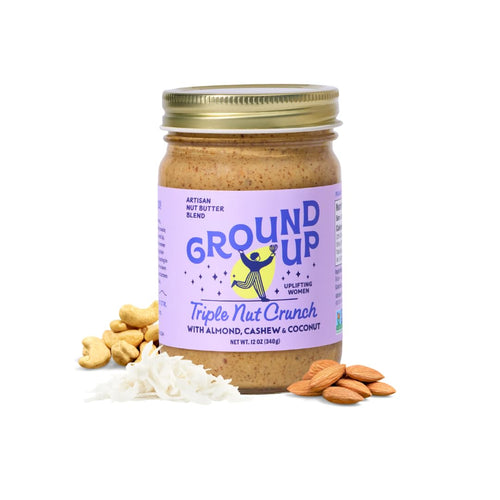 Ground Up Triple Nut Crunch Almond & Cashew Nut Butter, 12 oz