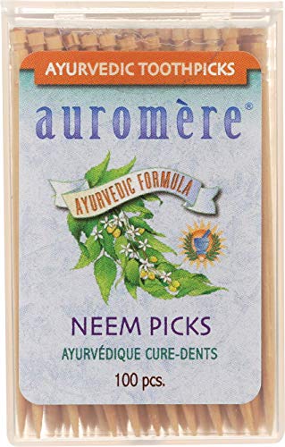 Auromere Ayurvedic Neem Toothpicks, Natural Birchwood