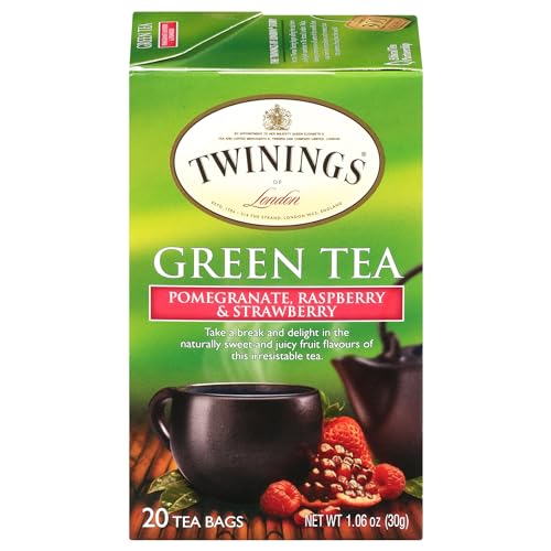 Twinings Green Tea, Pomegranate, Raspberry and Strawberry, 20 Count