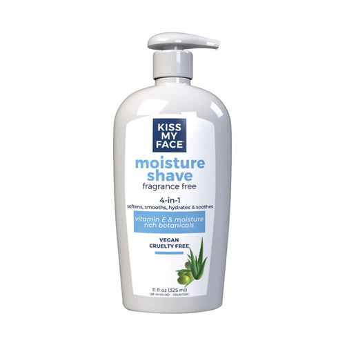 Kiss My Face Moisture Shave 4-in-1, Fragrance Free, 11 fl oz Pump (Pack of 2)