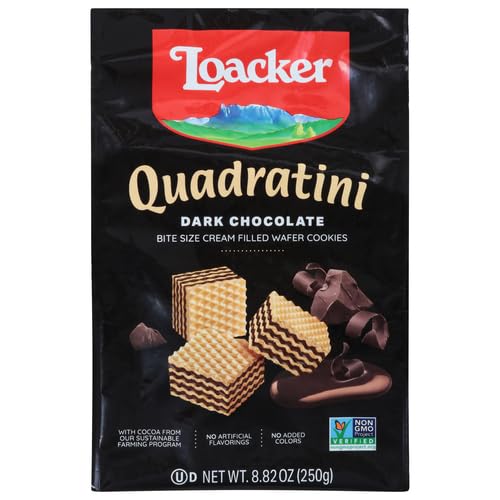 Loacker Quadratini Dark Chocolate Wafers, 8.82 oz