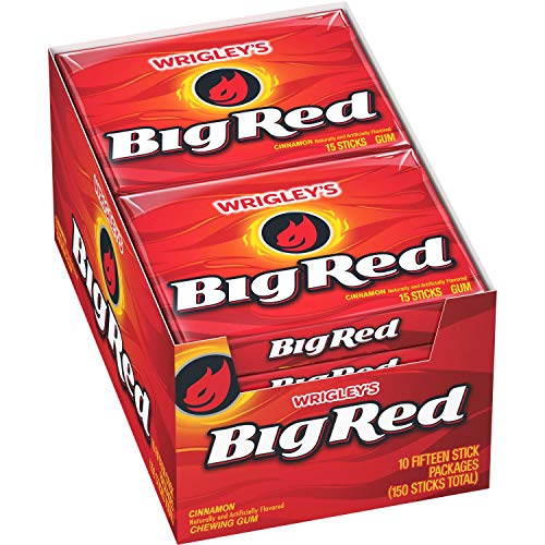 Wrigley's Big Red Slim Pack Gum, 10 Stick Packs (15 Packs)
