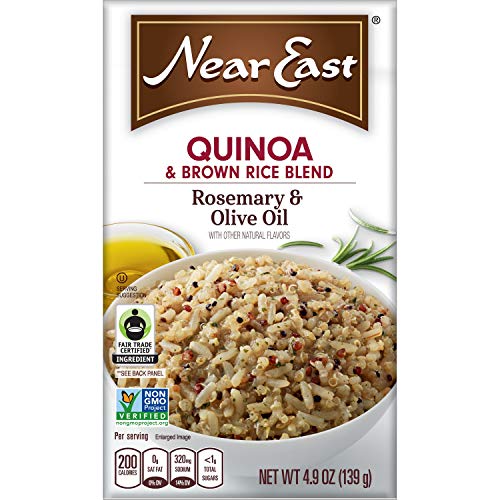 Near East Quinoa and Brown Rice Blend, Rosemary and Olive Oil, 4.9 oz (Pack of 6)