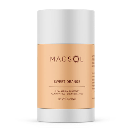 MAGSOL Magnesium Deodorant for Men, Sweet Orange, 2.6 oz