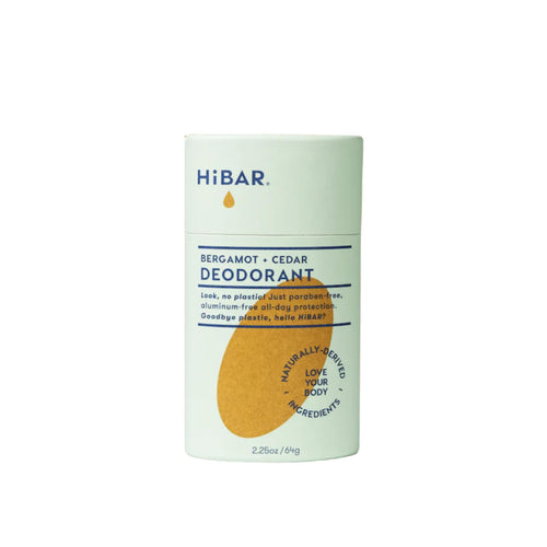 HiBAR Bergamot and Cedar Deodorant, Plastic-Free, Aluminum-Free