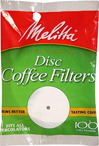Melitta Disc Coffee Filters, White, 100 Count