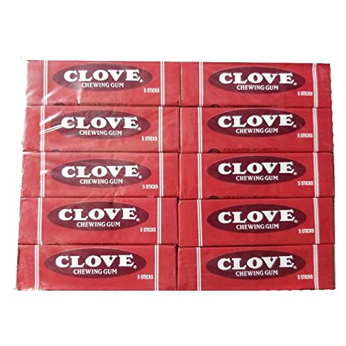 Clove Gum, 10 Packs of 5 Sticks