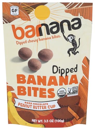 Barnana Organic Peanut Butter Cup Chewy Banana Bites, 3.5 oz