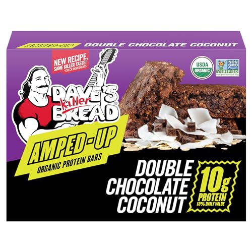 Dave's Killer Bread Amped-Up Double Chocolate Coconut Organic Protein Bars, 4 Count