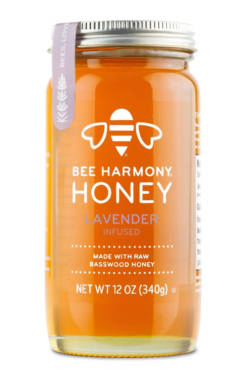 Bee Harmony Lavender Infused Raw Honey, 12 oz Jar