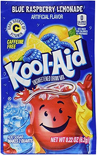 Kool-Aid Ice Blue Raspberry Lemonade Unsweetened Drink Mix, 0.14 oz Envelopes