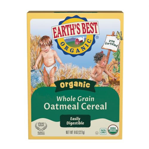 Earth's Best Organic Whole Grain Oatmeal Cereal, 8 oz