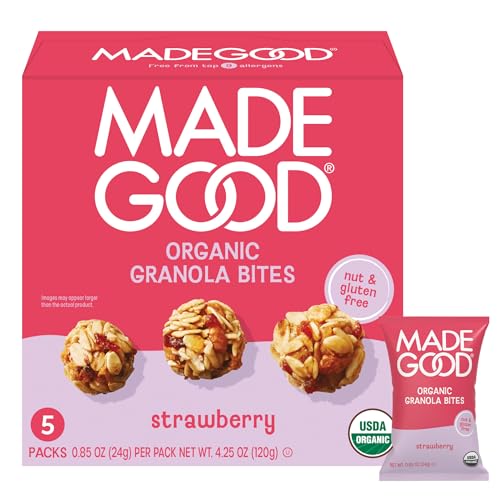 MadeGood Organic Strawberry Granola Bites, 0.85 oz (5 Count)