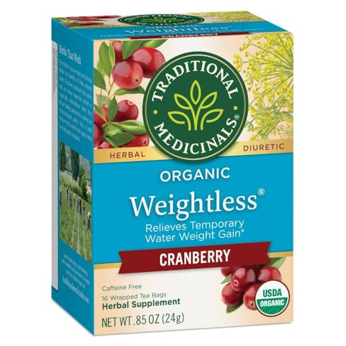 Traditional Medicinals Organic Weightless Cranberry Herbal Tea, 16 Tea Bags