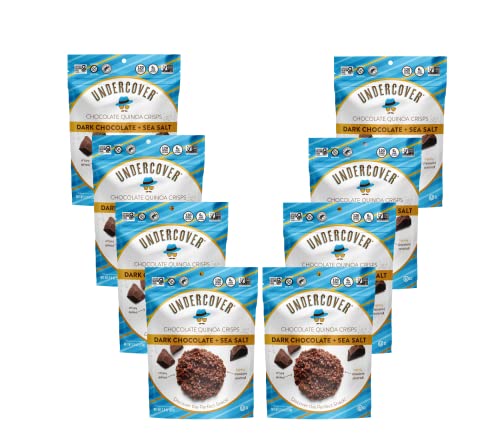 Undercover Snacks Chocolate Crispy Quinoa, Dark Chocolate + Sea Salt, 2 oz (Pack of 8)