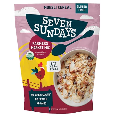 Seven Sundays Organic Muesli Cereal, Farmers Market Almond Date Currant, 12 oz