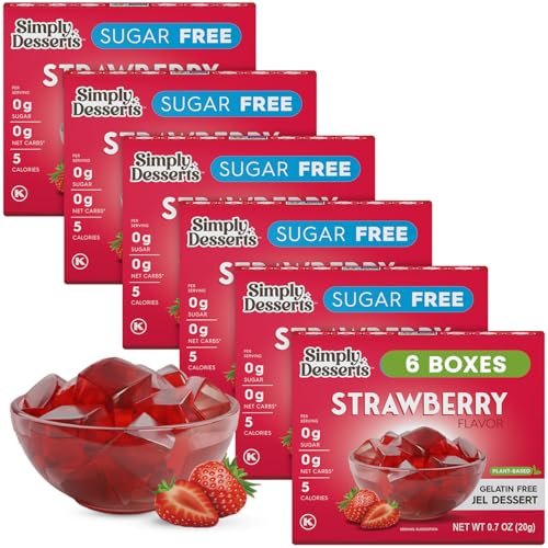 Simply Desserts Sugar-Free Strawberry Jel Mix, 0.7 oz (Pack of 6)