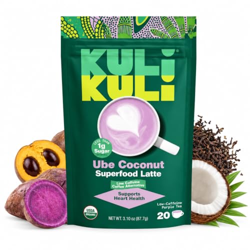 Kuli Kuli Organic Ube Latte Powder, Coconut Purple Tea Superfood Latte